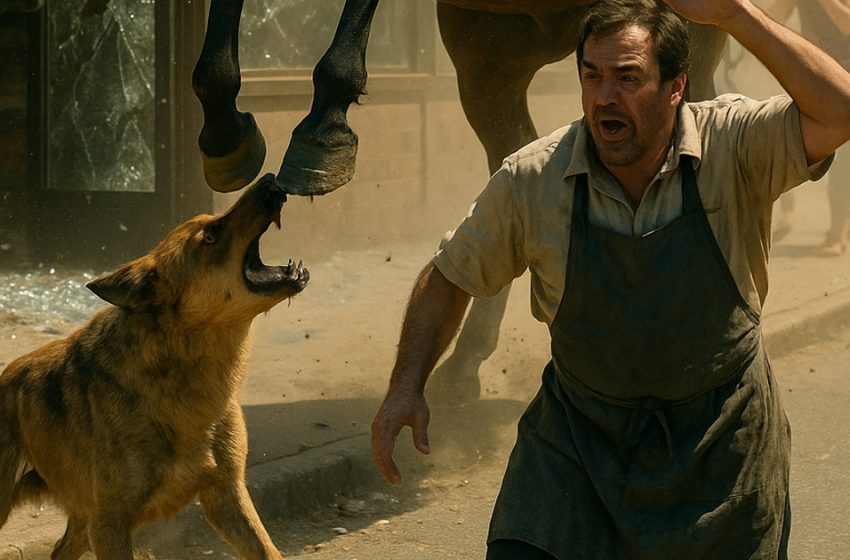  Ένα άλογο ξαφνικά έσπασε τη βιτρίνα ενός καταστήματος: όταν ο ιδιοκτήτης κατάλαβε γιατί το έκανε, η καρδιά του σφίχτηκε από τρόμο.