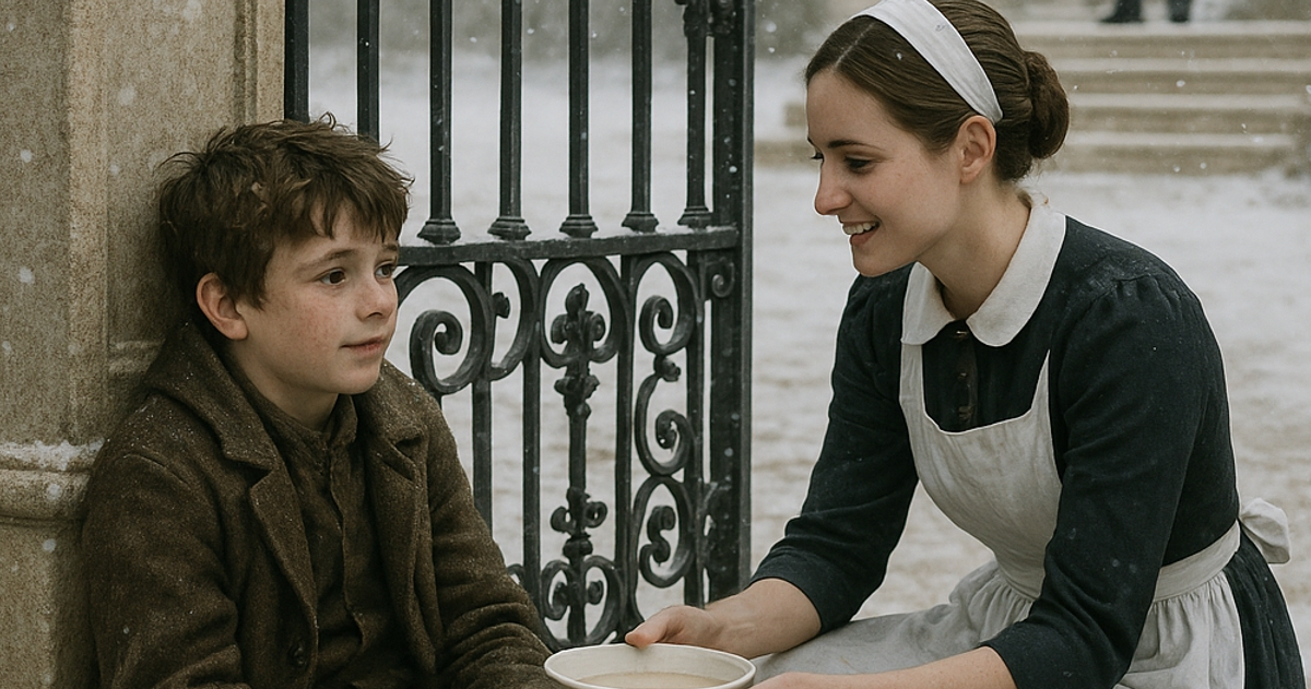 Μια υπηρέτρια βρήκε ένα παιδί πεινασμένο στην πόρτα της έπαυλης… Η αντίδραση της πολυεκατομμυριούχας ιδιοκτήτριας άφησε όλους άφωνους.