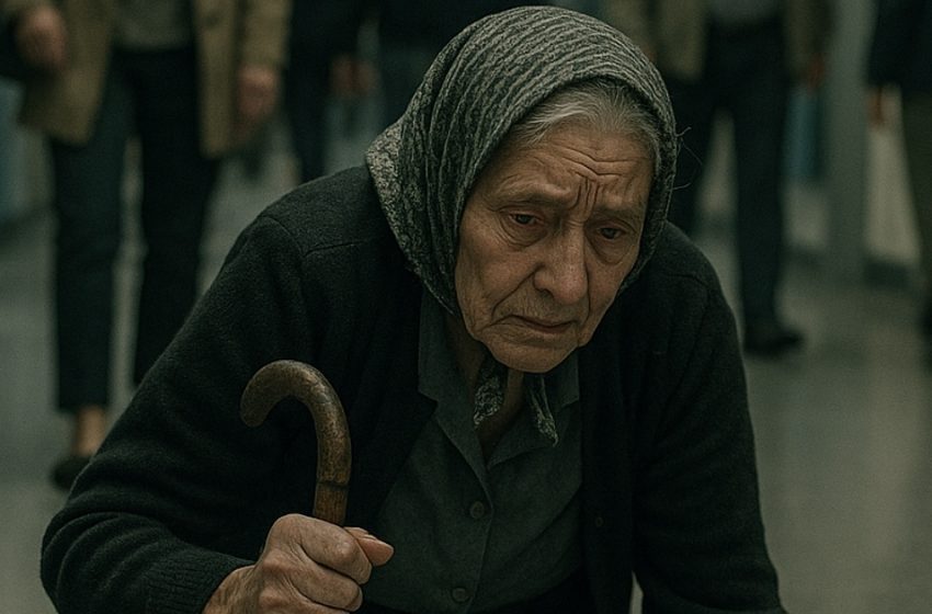  Η γιαγιά έπεσε στη μέση του καταστήματος. Όλοι απλώς κοιτούσαν, και μόνο ένα κορίτσι στάθηκε για να τη βοηθήσει.