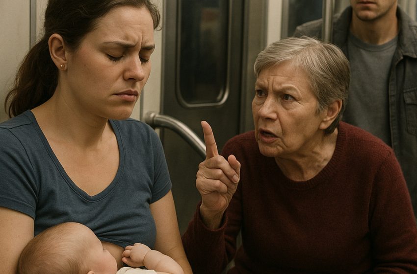  Μια νεαρή μητέρα θήλαζε το μωρό της στο μετρό. Μια ηλικιωμένη γυναίκα άρχισε να κάνει σκάνδαλο, αλλά τότε παρενέβη ένας νεαρός άντρας — και όλοι σιώπησαν…