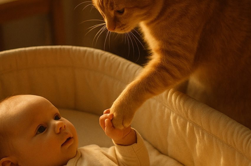  Η μαμά ξύπνησε από ένα δυνατό νιαούρισμα. Η γάτα στεκόταν δίπλα στην κούνια και έκανε κάτι που έκανε την καρδιά της να παγώσει.