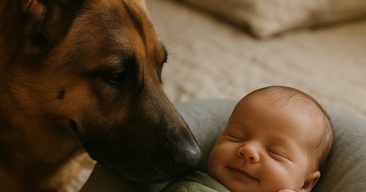 Ο σκύλος άρχισε να τρέμει μόλις είδε το νεογέννητο… αλλά όταν η οικογένεια ανακάλυψε τον λόγο, έμεινε άφωνη.