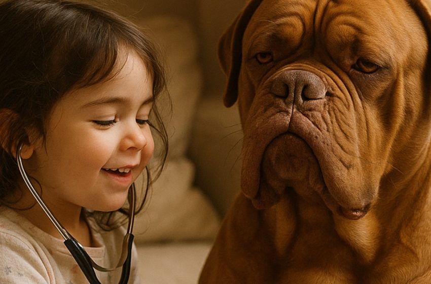  Ο κτηνίατρος δεν μπορούσε να πιστέψει στα μάτια του: ένα κορίτσι κατάφερε να ηρεμήσει έναν Δανό μόνον με την αγάπη του.