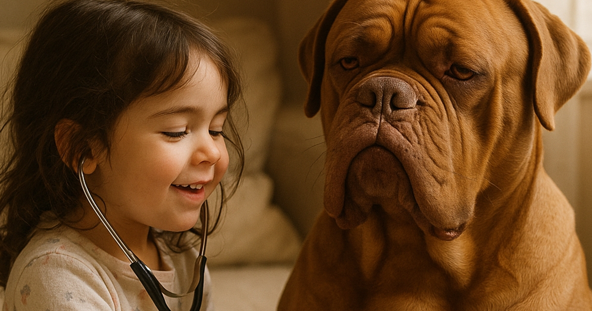 Ο κτηνίατρος δεν μπορούσε να πιστέψει στα μάτια του: ένα κορίτσι κατάφερε να ηρεμήσει έναν Δανό μόνον με την αγάπη του.